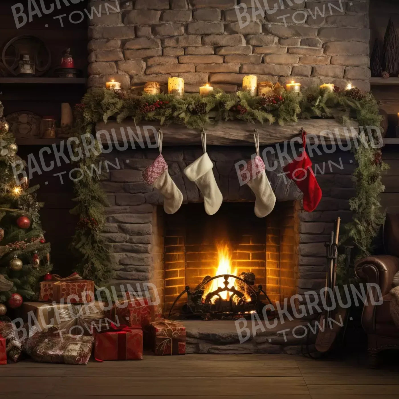Down Through The Chimney Iii 8’X8’ Fleece (96 X Inch) Backdrop