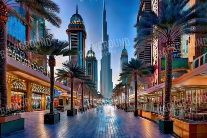Dubai At Night 12’x8’ UltraCloth (144 x 96 inch) Backdrop