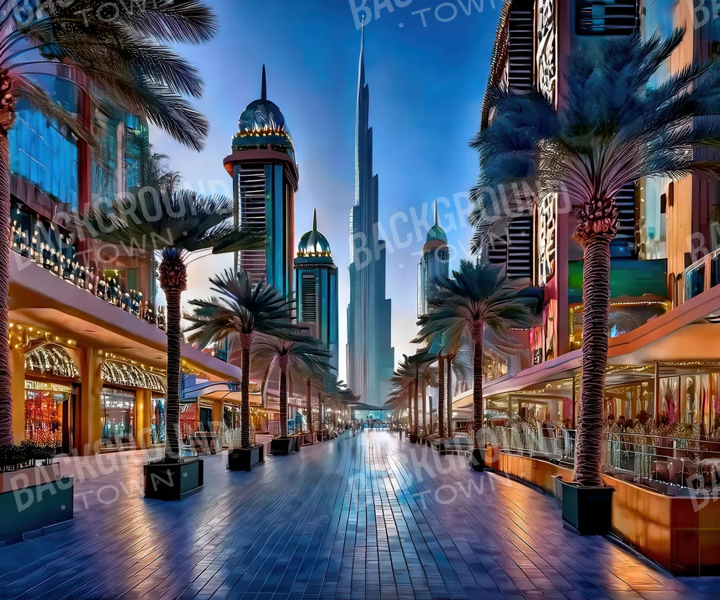 Dubai At Night 5’x4’2 Fleece (60 x 50 inch) Backdrop