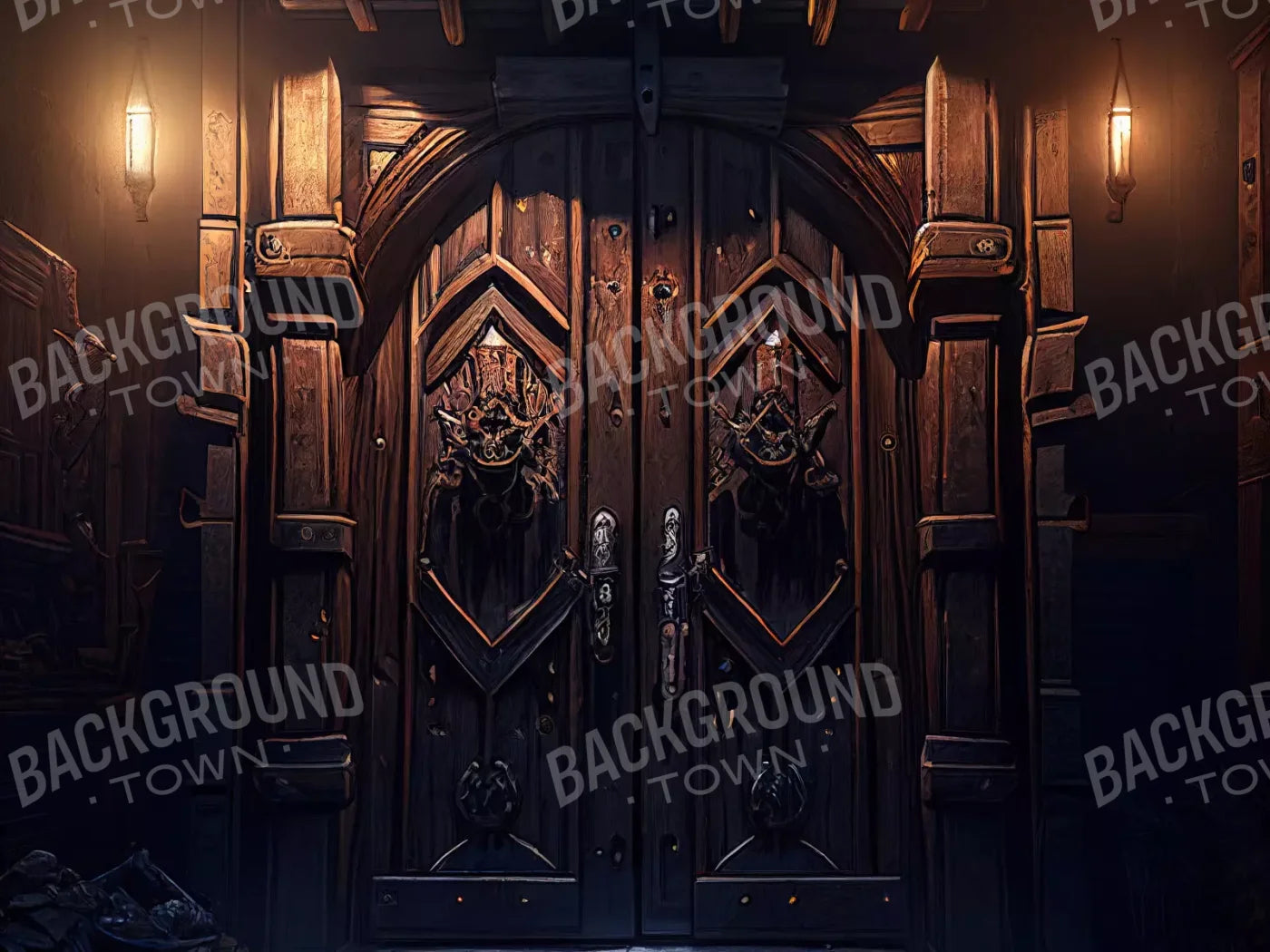 Dungeon Doors L 68X5 Fleece ( 80 X 60 Inch ) Backdrop