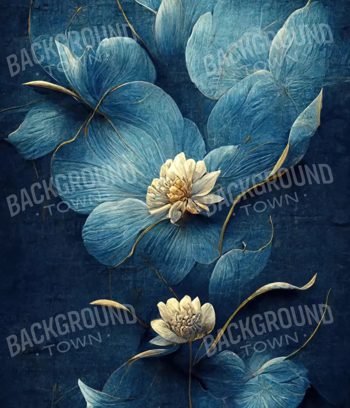 Dusty Blue Poppy 2 10X12 Ultracloth ( 120 X 144 Inch ) Backdrop