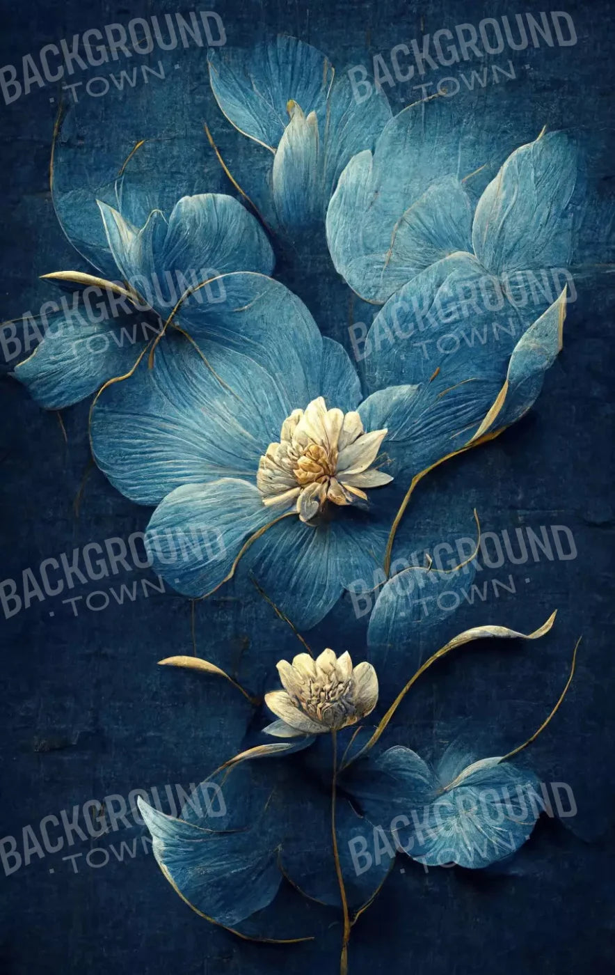 Dusty Blue Poppy 2 10X16 Ultracloth ( 120 X 192 Inch ) Backdrop