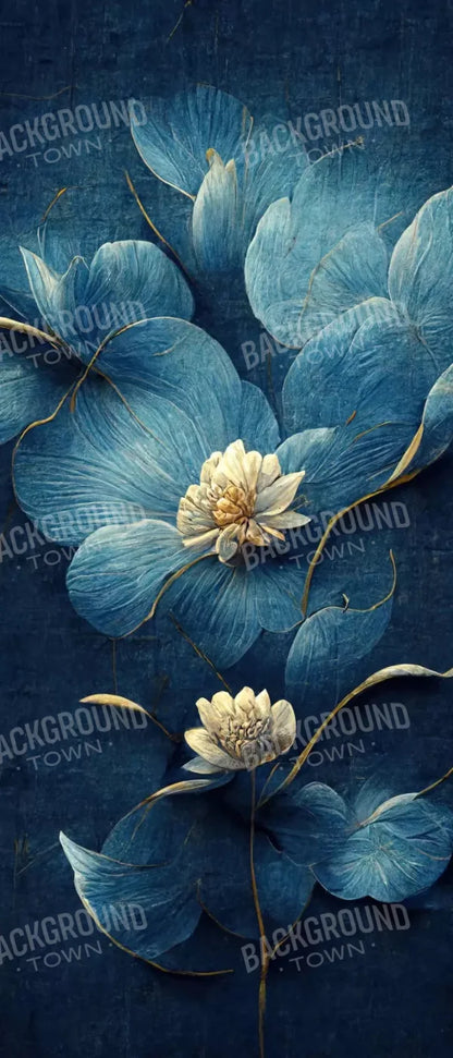 Dusty Blue Poppy 2 5X12 Ultracloth For Westcott X-Drop ( 60 X 144 Inch ) Backdrop