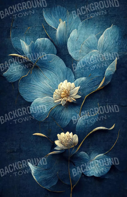 Dusty Blue Poppy 2 8X12 Ultracloth ( 96 X 144 Inch ) Backdrop