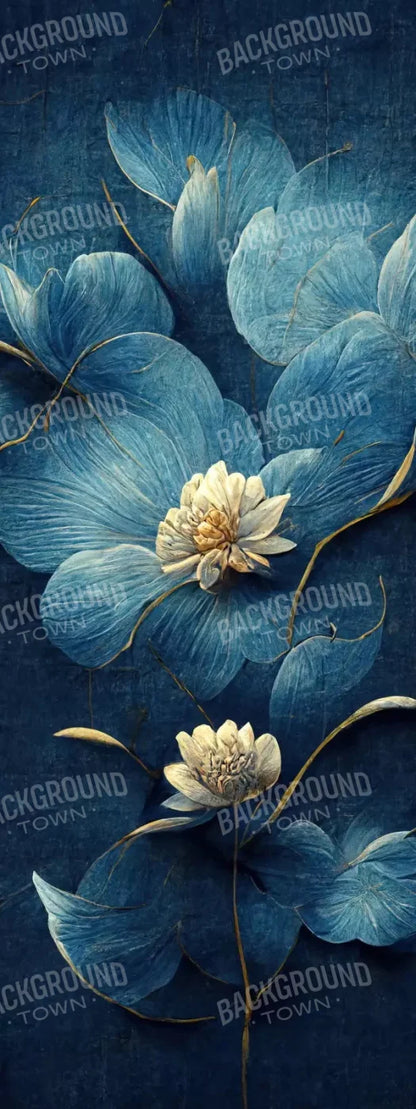 Dusty Blue Poppy 2 8X20 Ultracloth ( 96 X 240 Inch ) Backdrop
