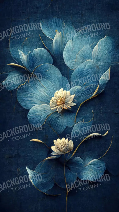 Dusty Blue Poppy 2 8X14 Ultracloth ( 96 X 168 Inch ) Backdrop