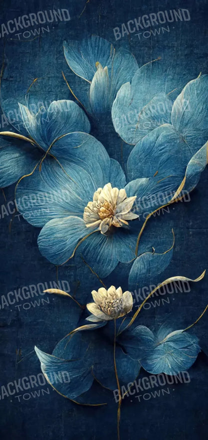 Dusty Blue Poppy 2 8X16 Ultracloth ( 96 X 192 Inch ) Backdrop