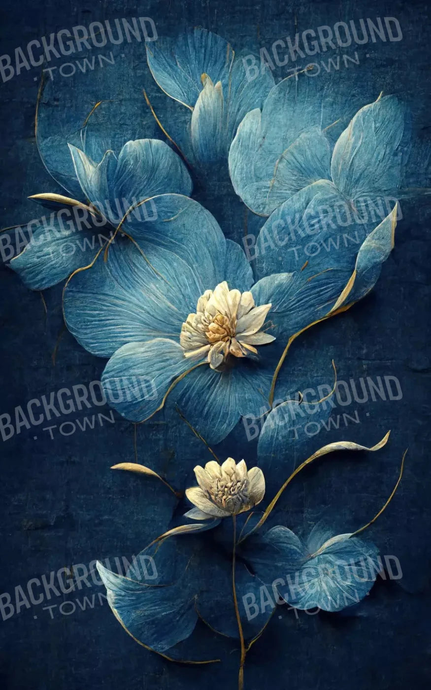 Dusty Blue Poppy 2 9X14 Ultracloth ( 108 X 168 Inch ) Backdrop
