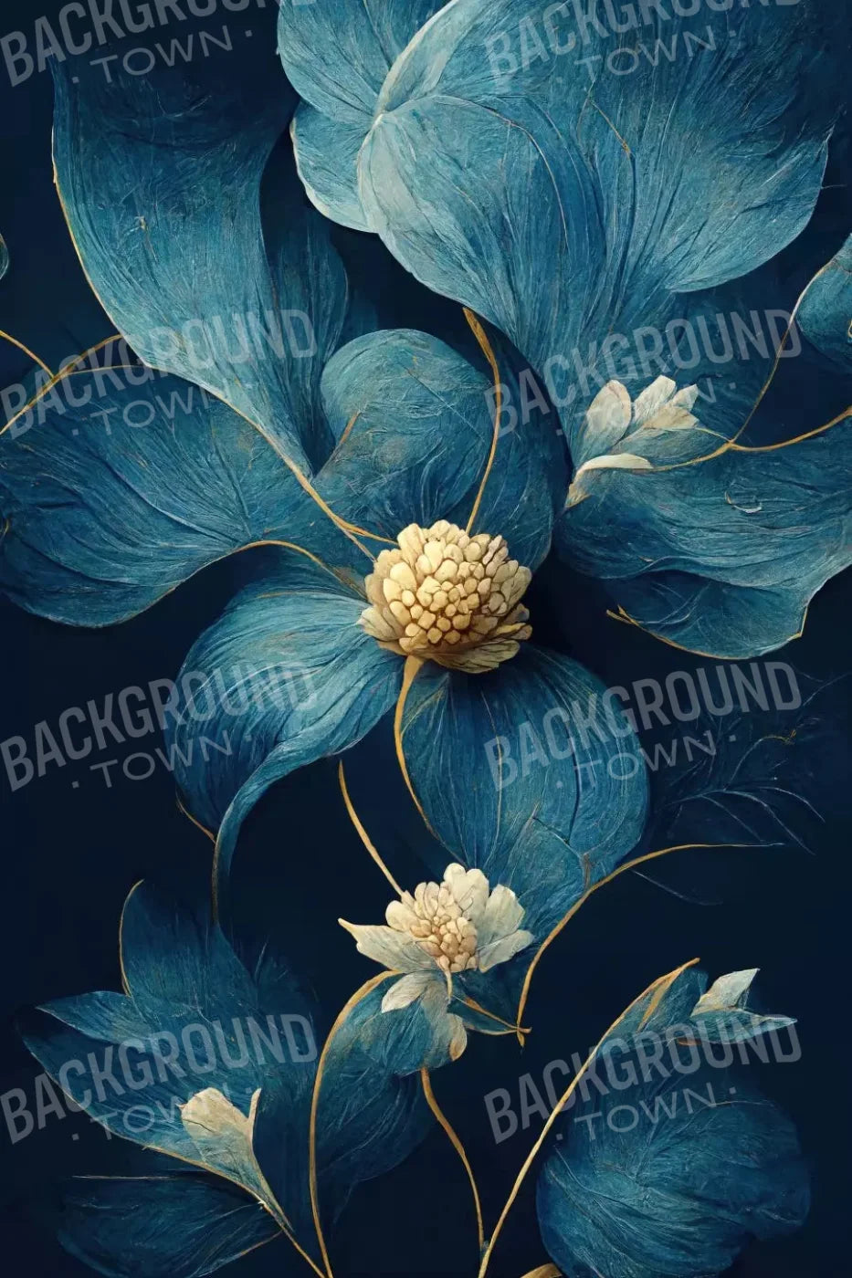 Dusty Blue Poppy 5X8 Ultracloth ( 60 X 96 Inch ) Backdrop