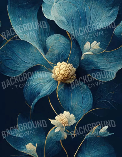 Dusty Blue Poppy 6X8 Fleece ( 72 X 96 Inch ) Backdrop