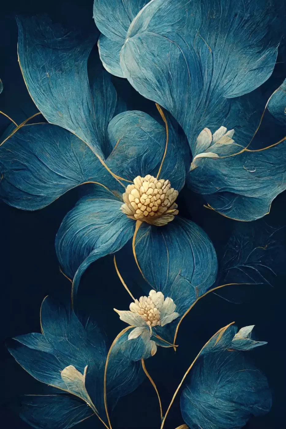 Dusty Blue Poppy Backdrop