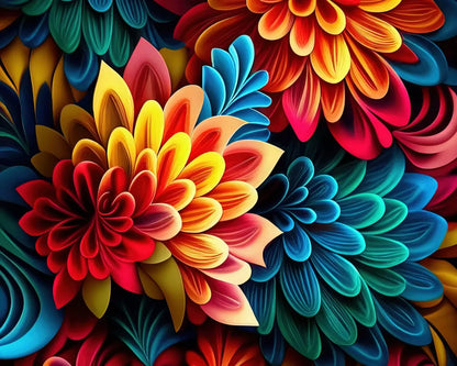 Dynamic Dahlias 10’X8’ Fleece (120 X 96 Inch) Backdrop