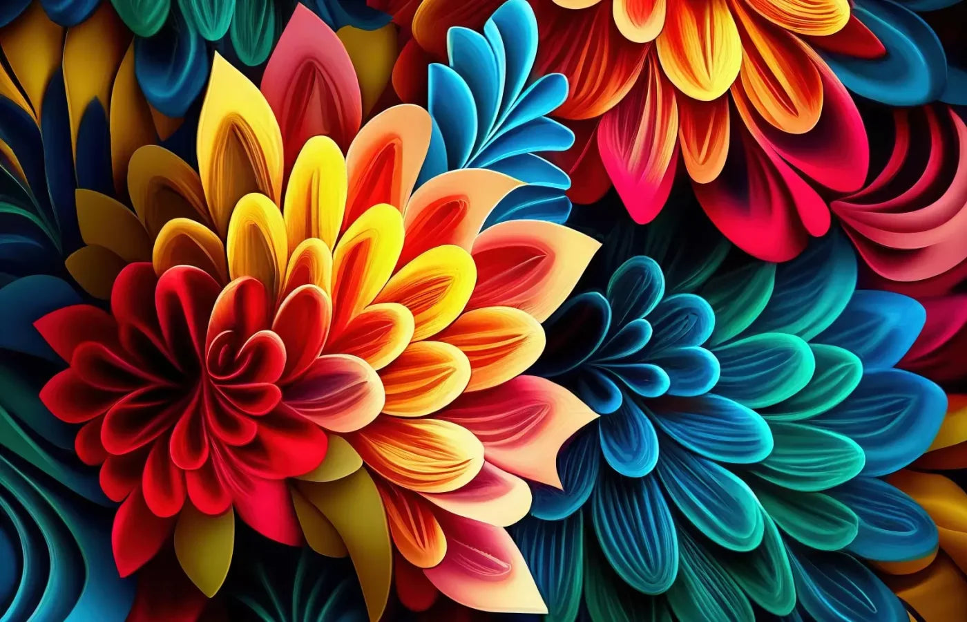 Dynamic Dahlias 14’X9’ Ultracloth (168 X 108 Inch) Backdrop