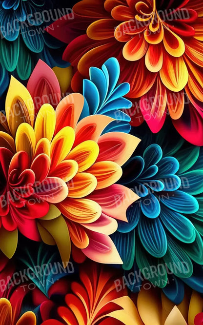 Dynamic Dahlias 5’X8’ Ultracloth (60 X 96 Inch) Backdrop