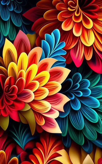 Dynamic Dahlias 5’X8’ Ultracloth (60 X 96 Inch) Backdrop