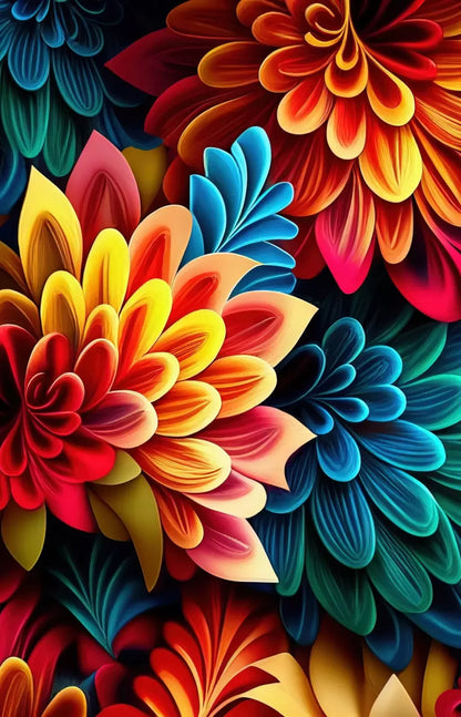Dynamic Dahlias 9’X14’ Ultracloth (108 X 168 Inch) Backdrop