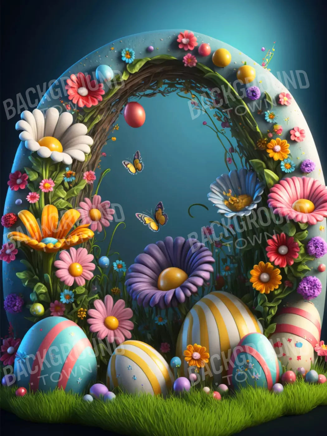 Easter Arch 2 5X68 Fleece ( 60 X 80 Inch ) Backdrop