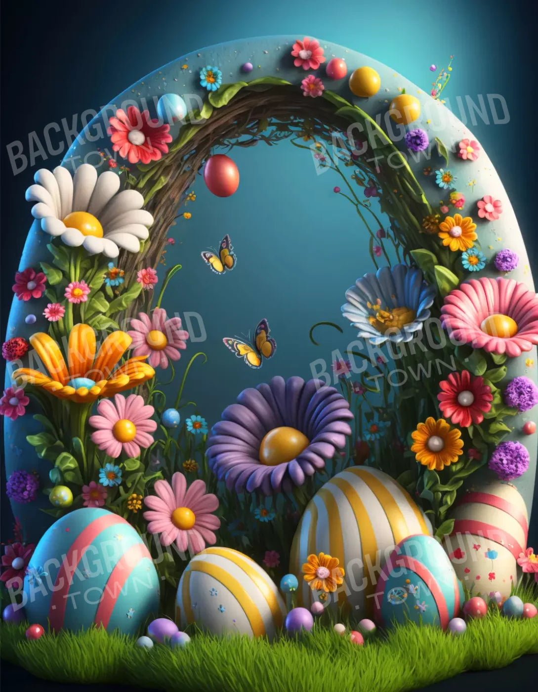 Easter Arch 2 6X8 Fleece ( 72 X 96 Inch ) Backdrop