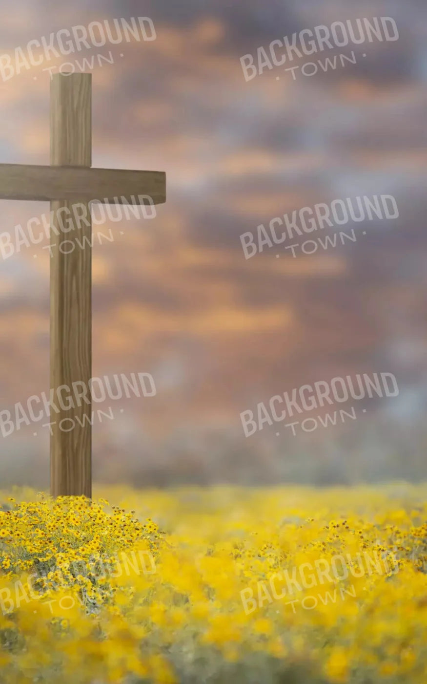 Easter Cross In Flowers 1 9X14 Ultracloth ( 108 X 168 Inch ) Backdrop
