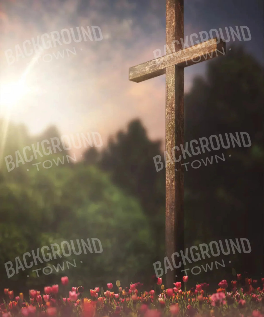 Religious Easter Cross Backdrop for Photography