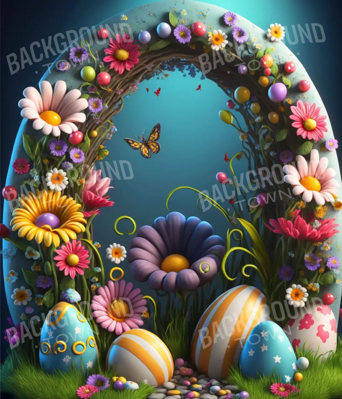 Easter Egg Arch 10X12 Ultracloth ( 120 X 144 Inch ) Backdrop