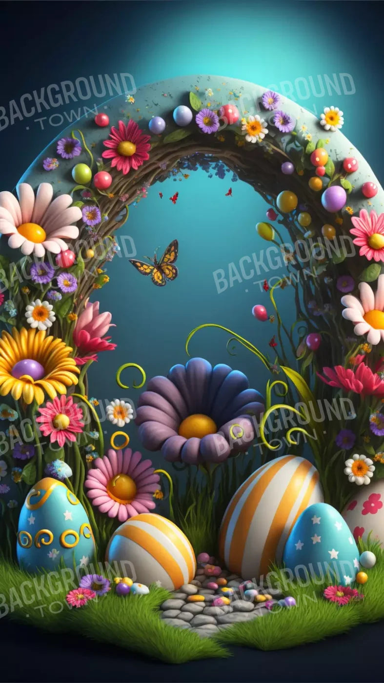 Easter Egg Arch 8X14 Ultracloth ( 96 X 168 Inch ) Backdrop