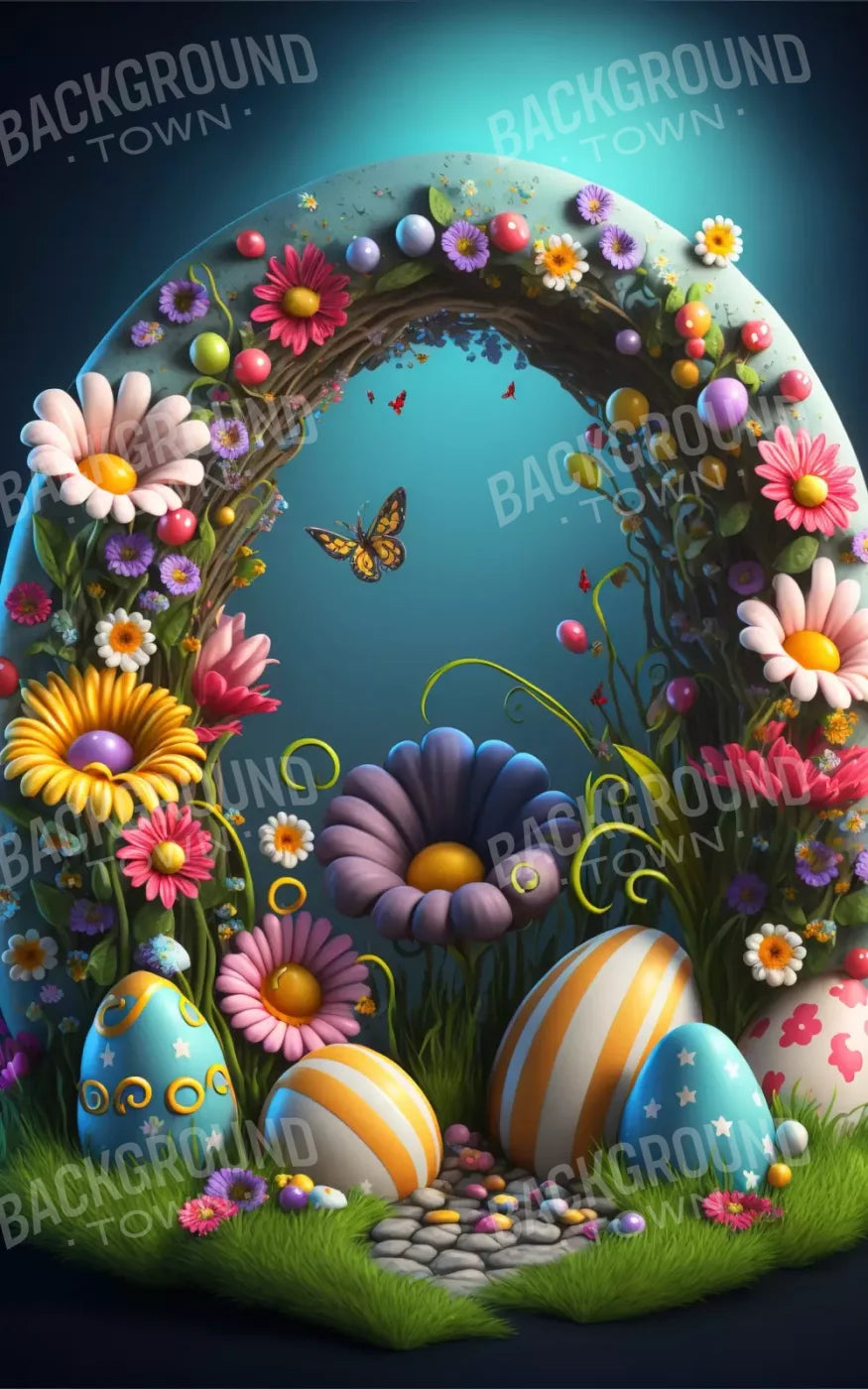 Easter Egg Arch 9X14 Ultracloth ( 108 X 168 Inch ) Backdrop