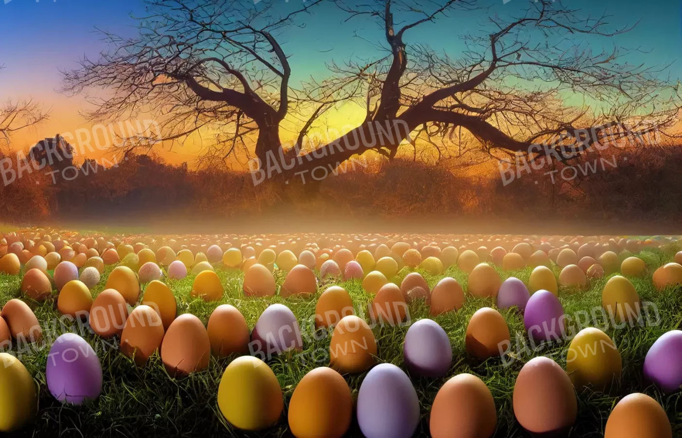 Easter Egg Farm 12’X8’ Ultracloth (144 X 96 Inch) Backdrop