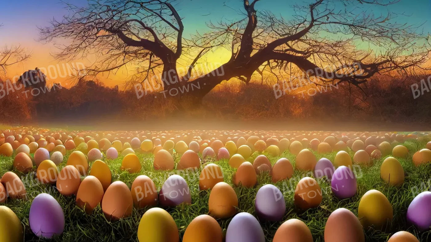Easter Egg Farm 14’X8’ Ultracloth (168 X 96 Inch) Backdrop