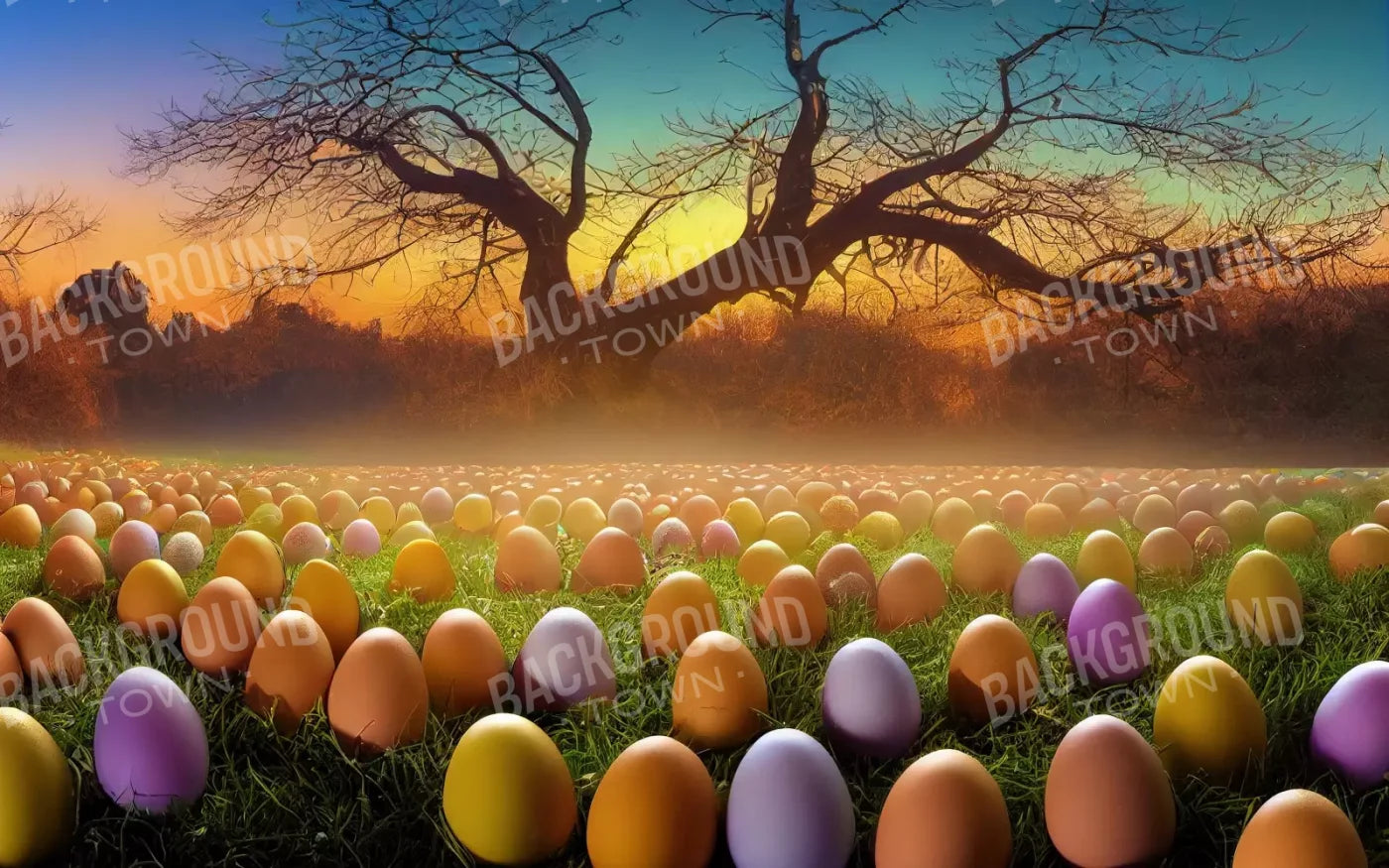 Easter Egg Farm 14’X9’ Ultracloth (168 X 108 Inch) Backdrop