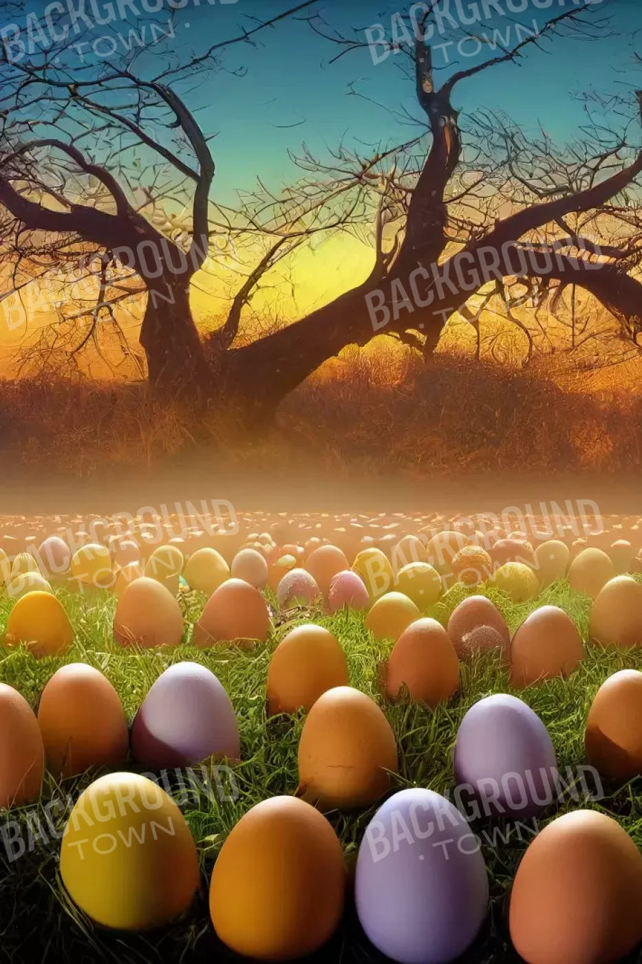 Easter Egg Farm 5’X8’ Ultracloth (60 X 96 Inch) Backdrop