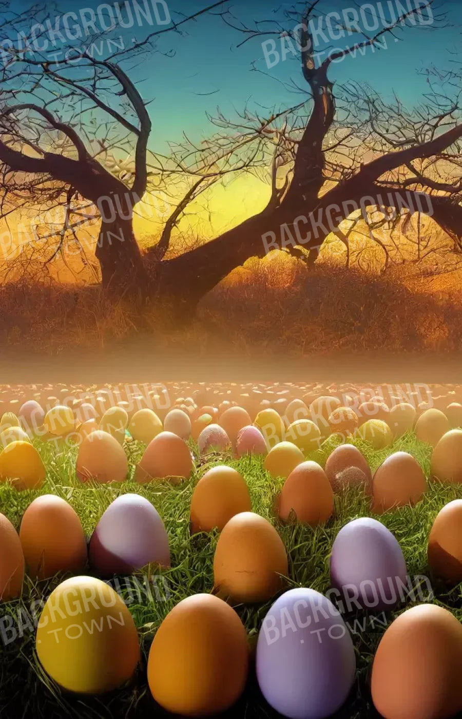 Easter Egg Farm 8’X12’ Ultracloth (96 X 144 Inch) Backdrop