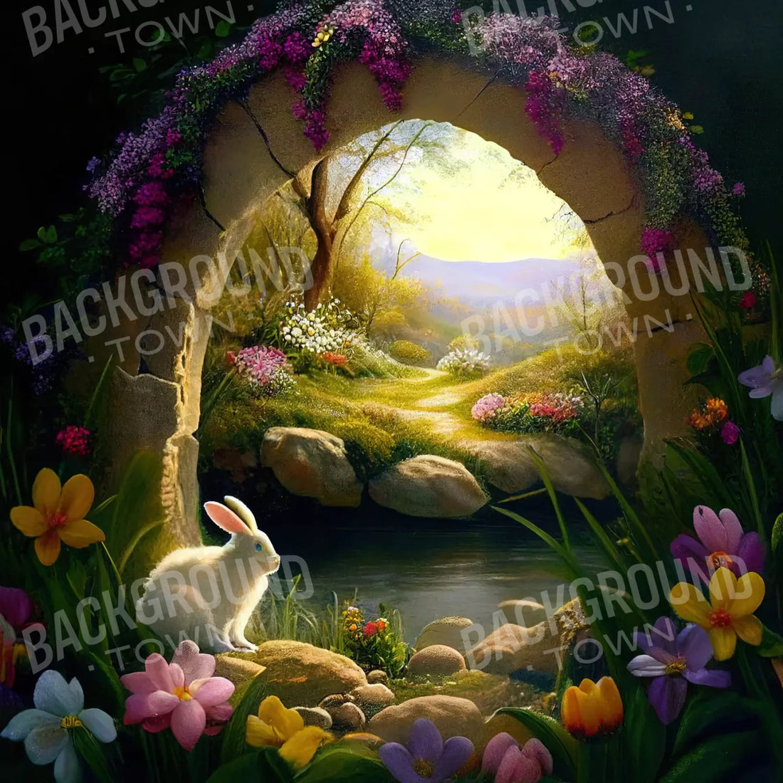 Easter Garden 10’X10’ Ultracloth (120 X Inch) Backdrop