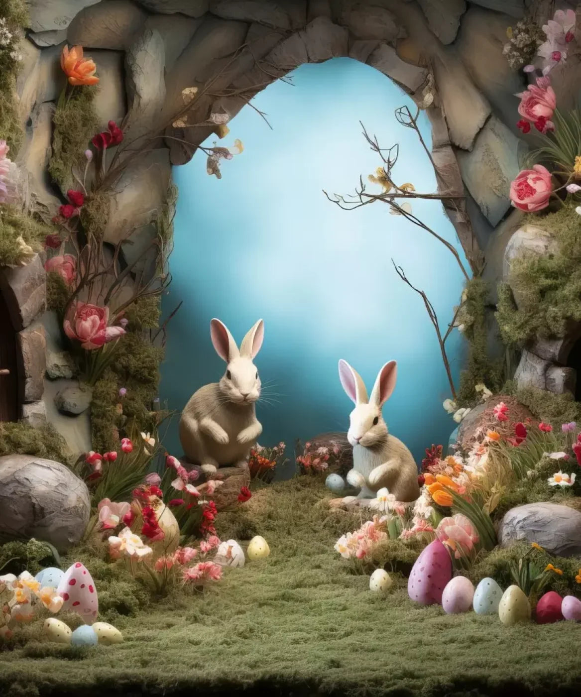 Easter Town 10’X12’ Ultracloth (120 X 144 Inch) Backdrop