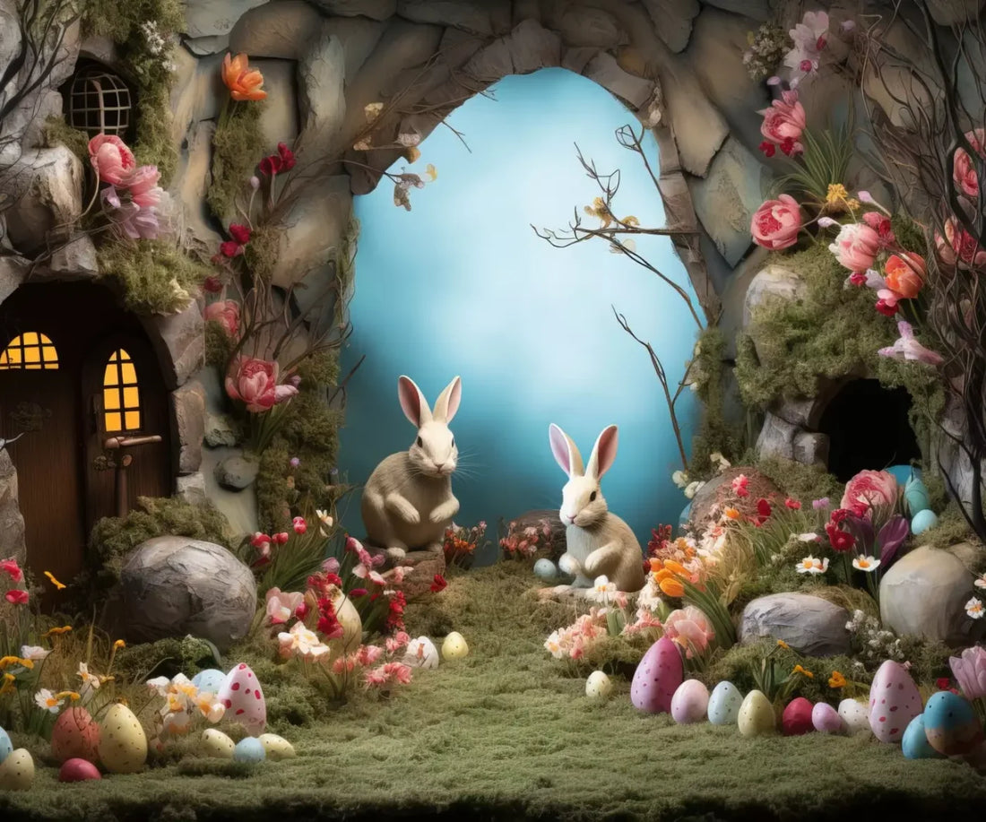 Easter Town 5’X4’2 Fleece (60 X 50 Inch) Backdrop