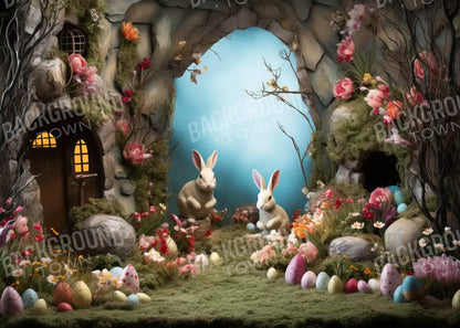 Easter Town 7’X5’ Ultracloth (84 X 60 Inch) Backdrop