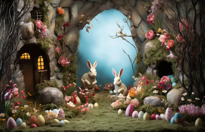 Easter Town 14’X9’ Ultracloth (168 X 108 Inch) Backdrop