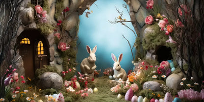 Easter Town 20’X10’ Ultracloth (240 X 120 Inch) Backdrop