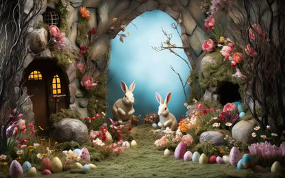 Easter Town 16’X10’ Ultracloth (192 X 120 Inch) Backdrop