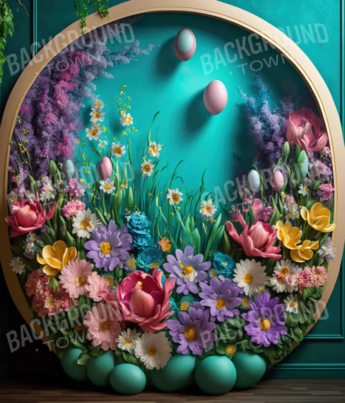 Easter Wreath 2 10X12 Ultracloth ( 120 X 144 Inch ) Backdrop