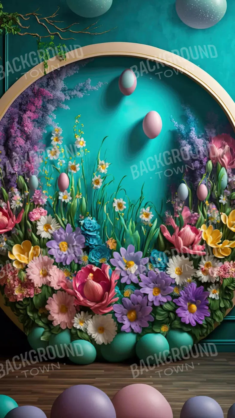 Easter Wreath 2 8X14 Ultracloth ( 96 X 168 Inch ) Backdrop