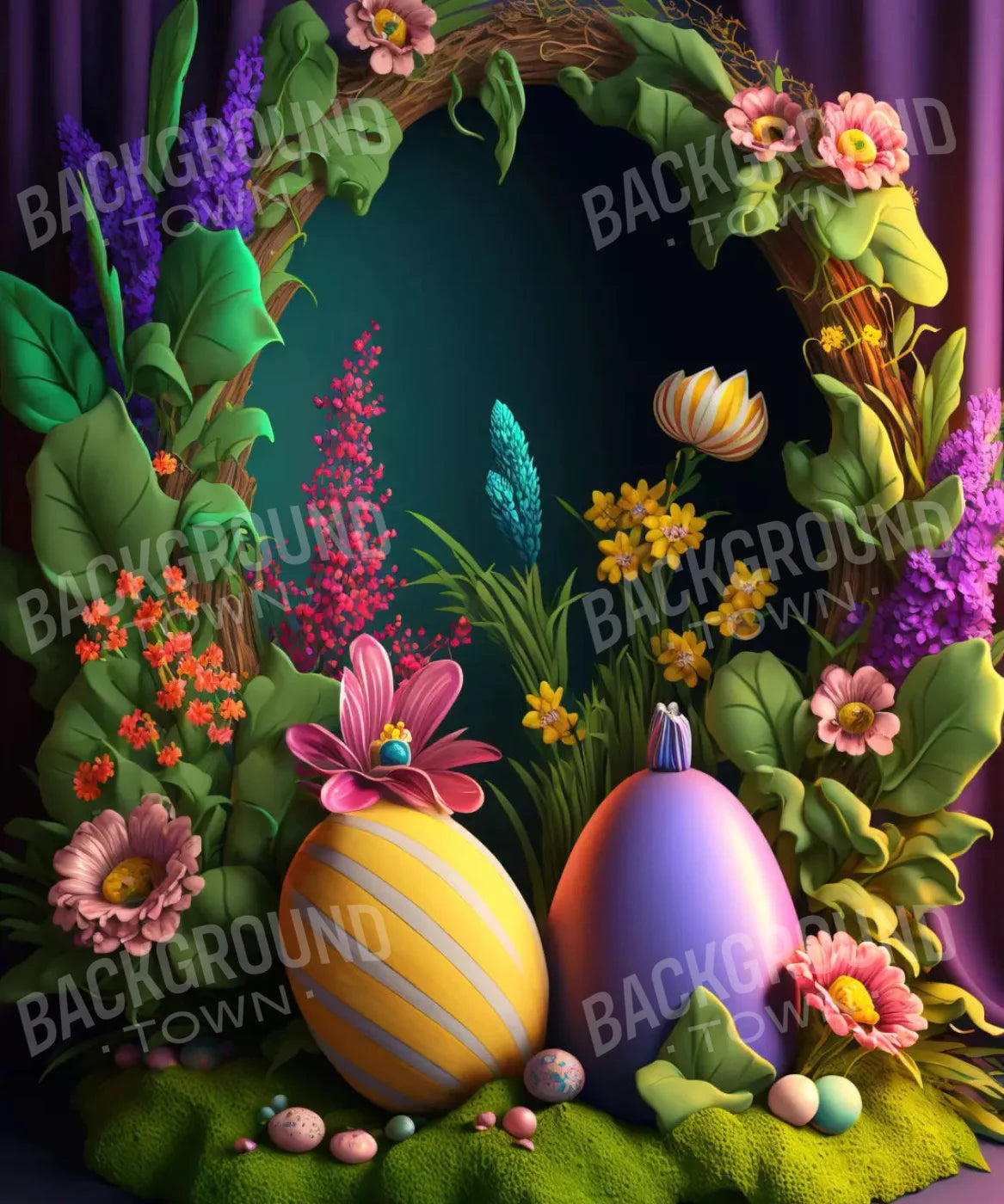 Multi-Color Easter Backdrop for Photography