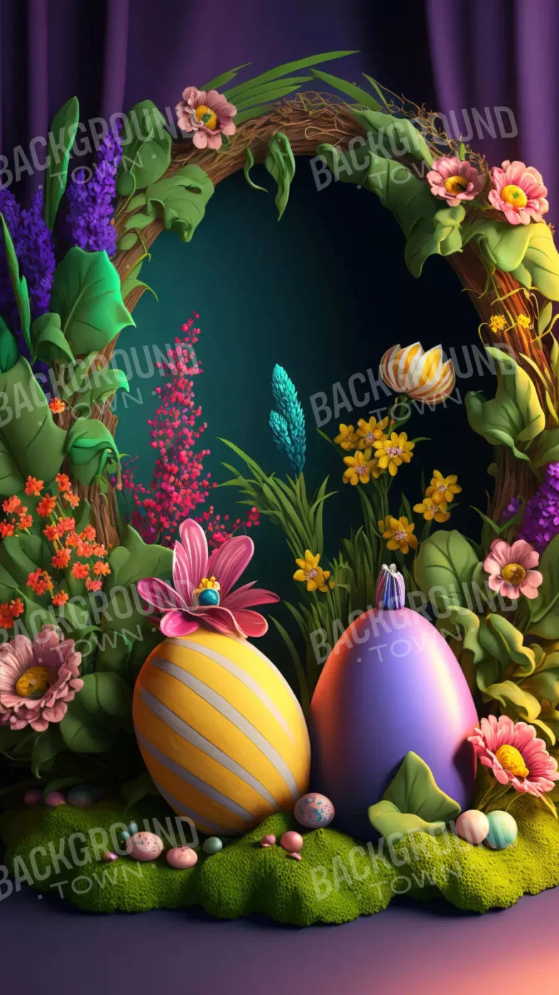 Easter Wreath 8X14 Ultracloth ( 96 X 168 Inch ) Backdrop