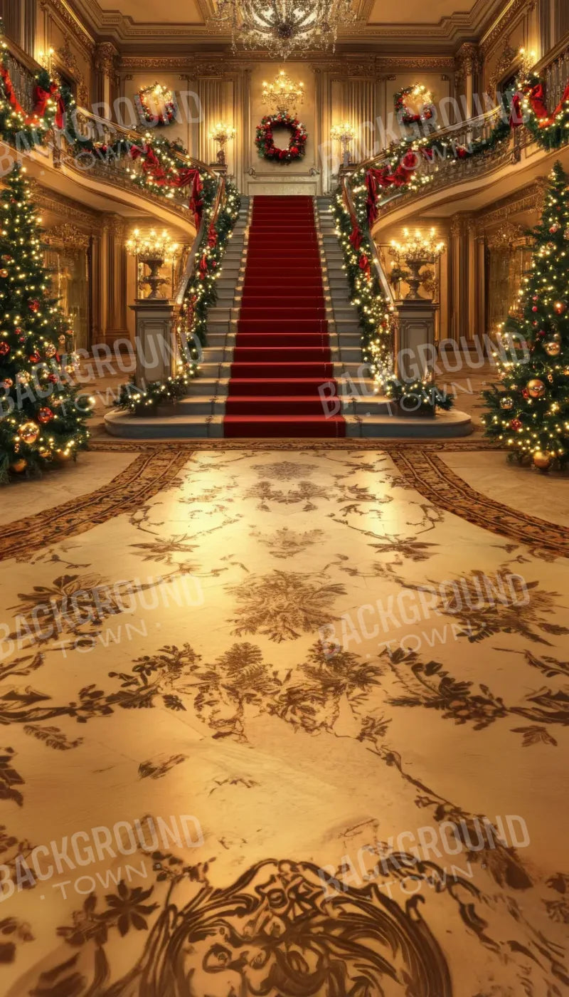 Elegant Grand Staircase Christmas Sweep 8’x14’ UltraCloth for Westcott X-Drop Pro (96 x 168 inch) Backdrop