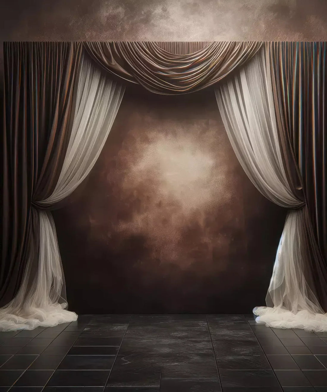 Brown White  Backdrop for Photography