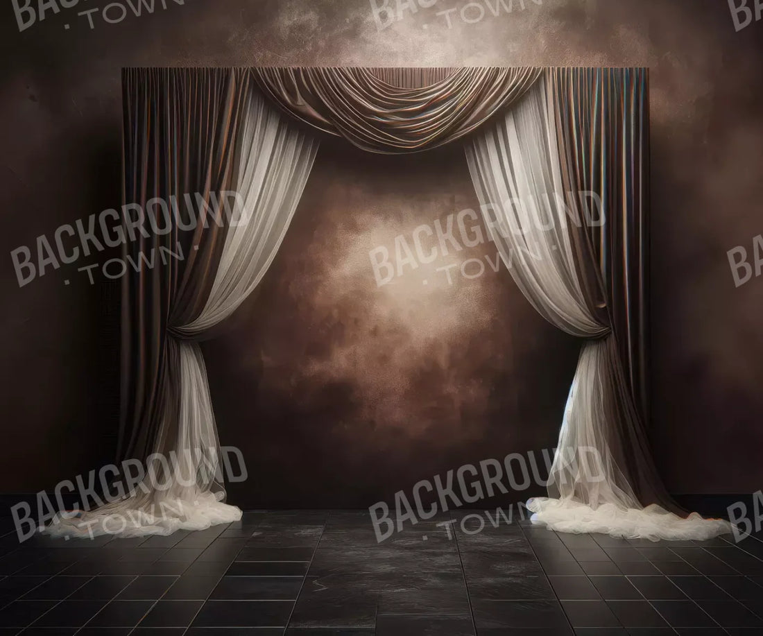 Elegant Montey Brown Curtain 5’X4’2 Fleece (60 X 50 Inch) Backdrop
