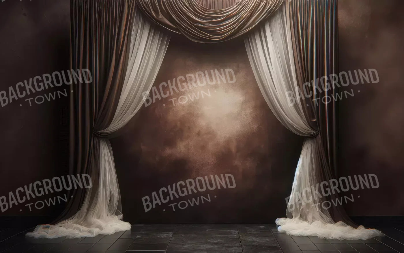 Elegant Montey Brown Curtain 8’X5’ Ultracloth (96 X 60 Inch) Backdrop
