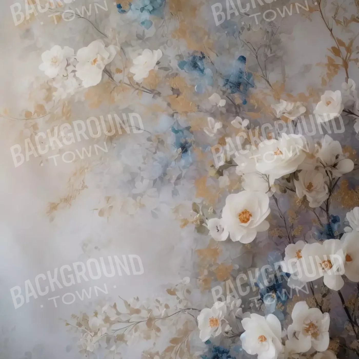 Elegant Painted Flowers 10’X10’ Ultracloth (120 X Inch) Backdrop