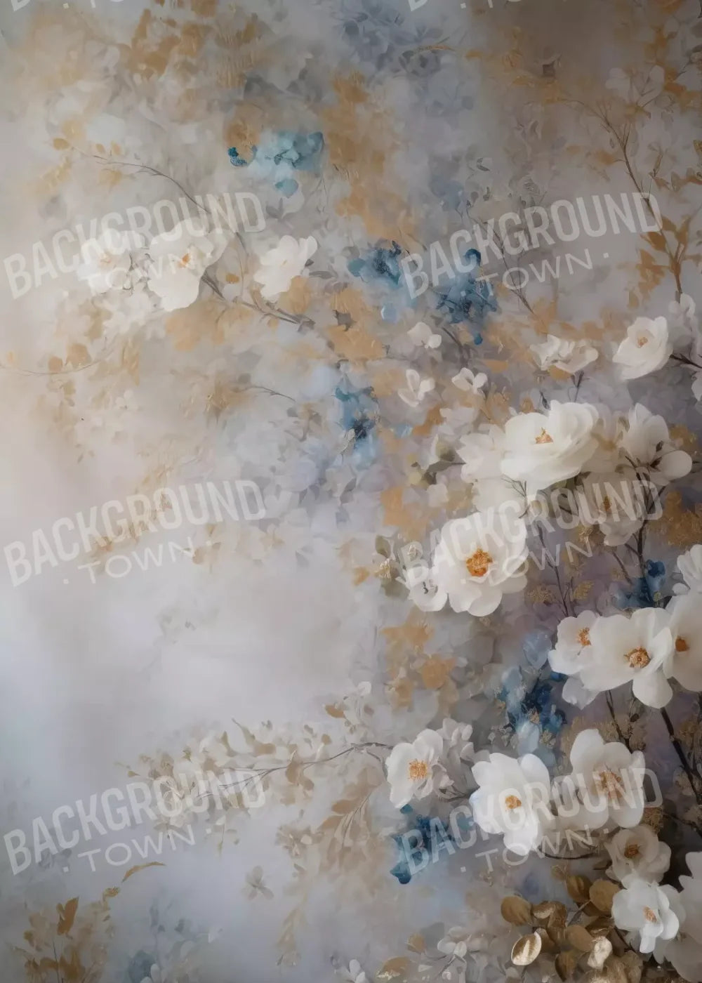 Elegant Painted Flowers 5’X7’ Ultracloth (60 X 84 Inch) Backdrop