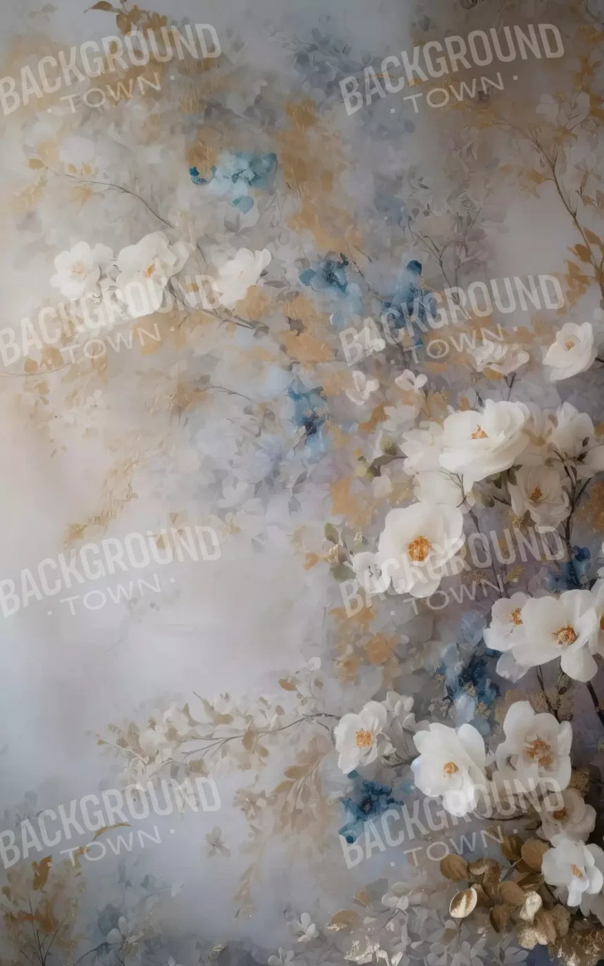 Elegant Painted Flowers 5’X8’ Ultracloth (60 X 96 Inch) Backdrop